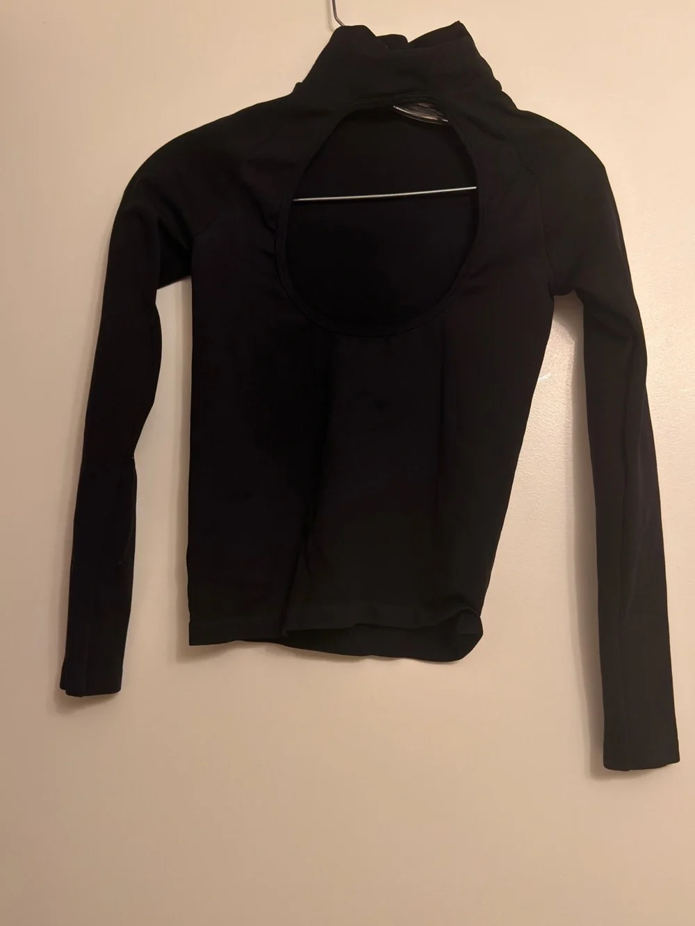 Free People Black Long Sleeve Mock Neck Top